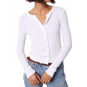 NEW BOBI ruffle cardigan in white